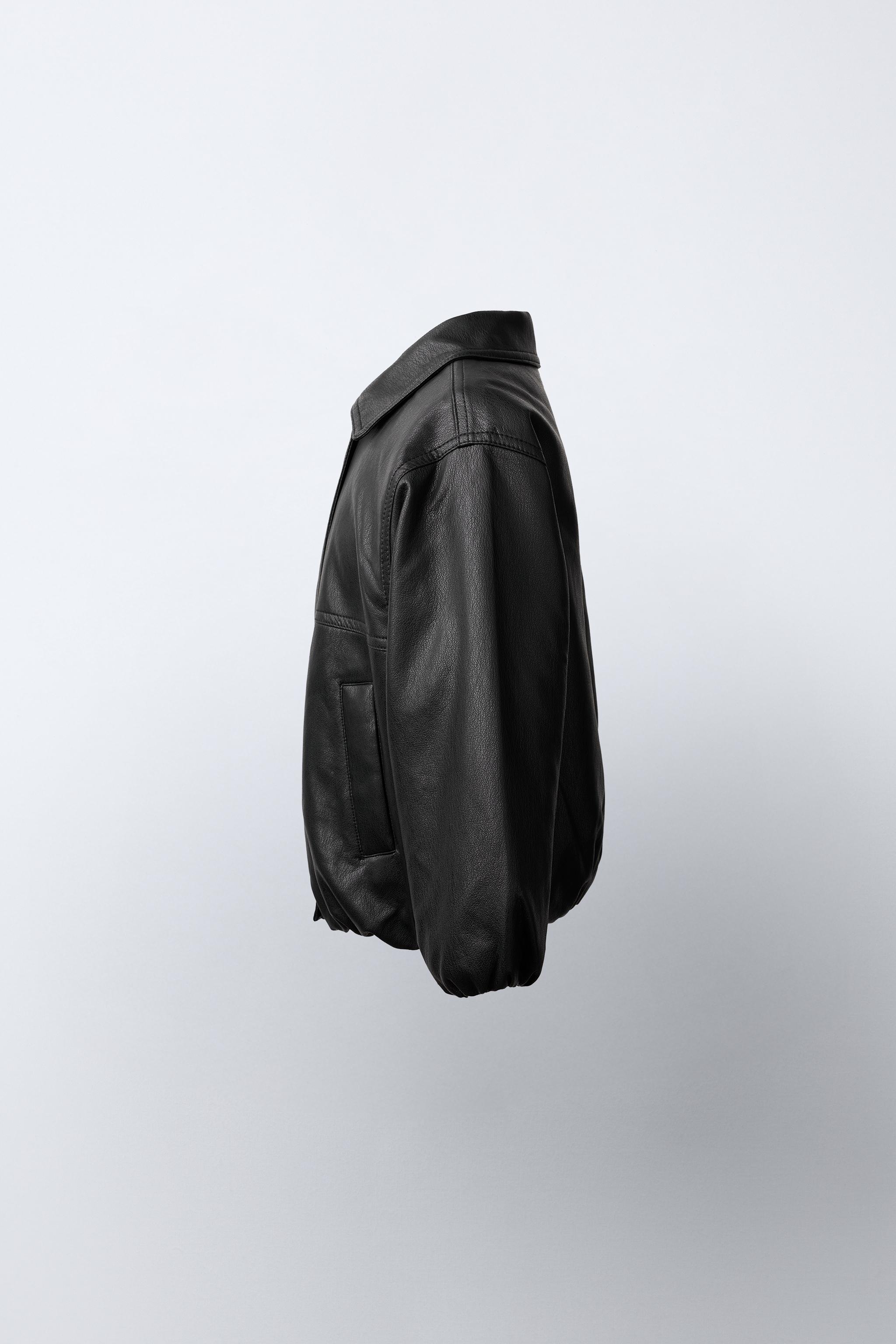 FAUX LEATHER BOMBER JACKET